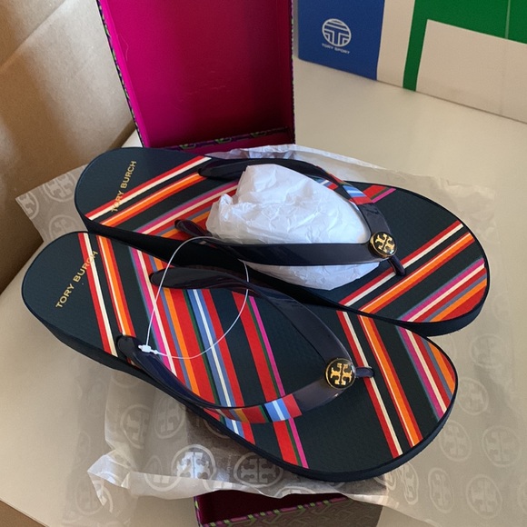 Tory Burch Printed Carved-Wedge Flip-Flop - Picture 5 of 7